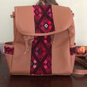 Mexican style leather purse backpack